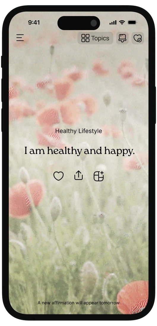 Confidence affirmation on a custom background
