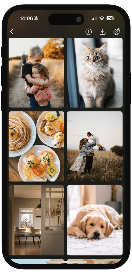 Vision board on a corkboard with magazine cutouts and the word Trust