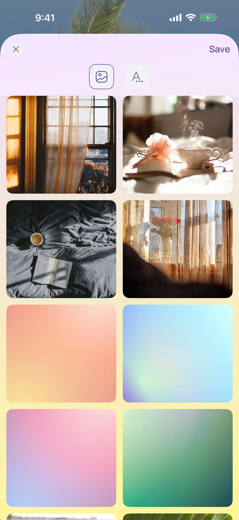 Background & font — VISIYA affirmations app