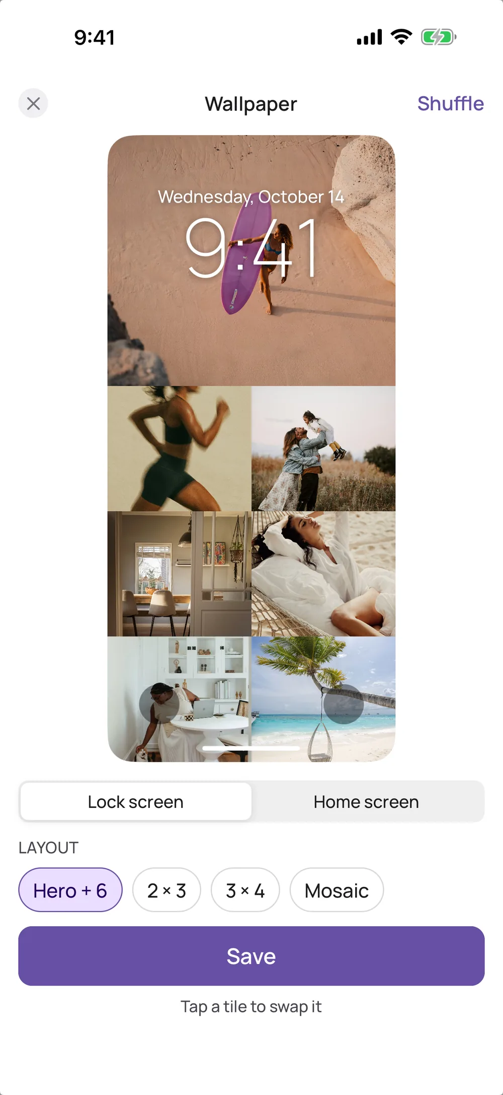 A vision board as the lock screen on an iPhone