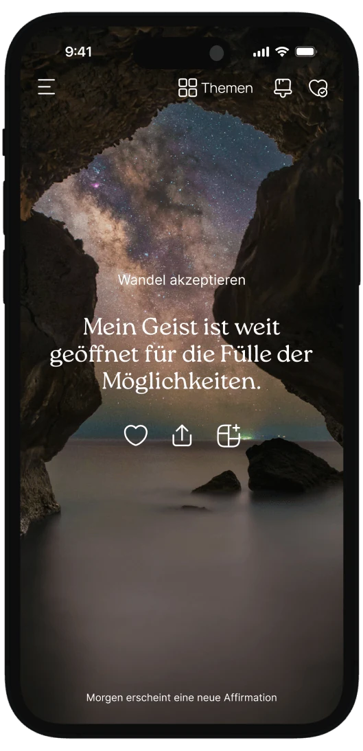 Affirmation für Selbstliebe in der VISIYA App
