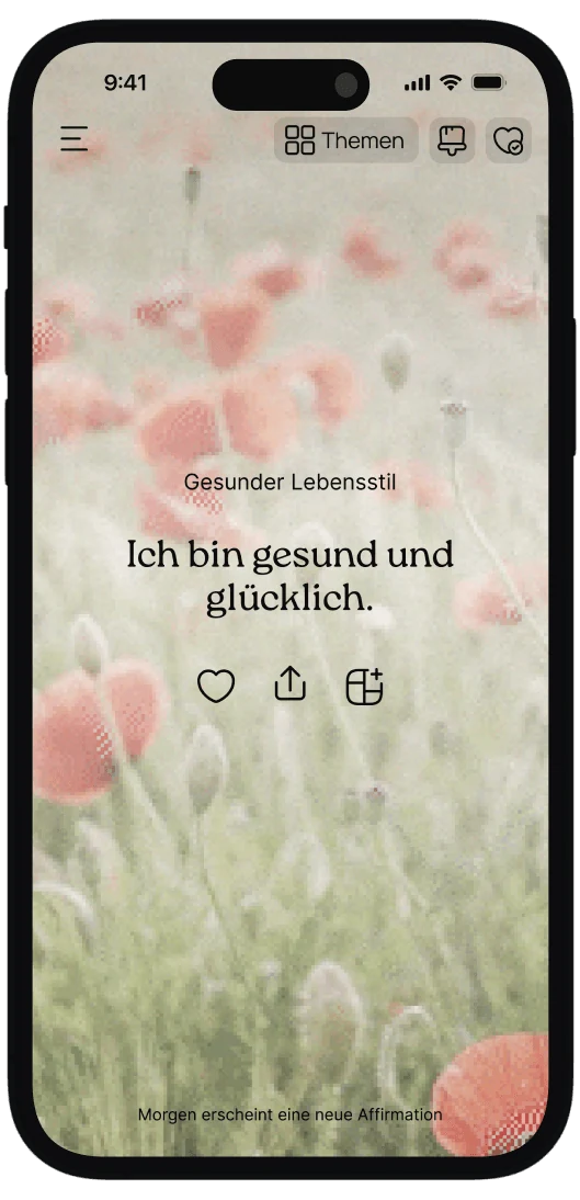 Affirmation für Selbstvertrauen mit gestaltetem Hintergrund