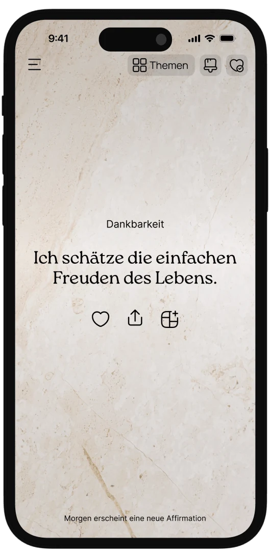 Beruhigende Affirmation für inneren Frieden