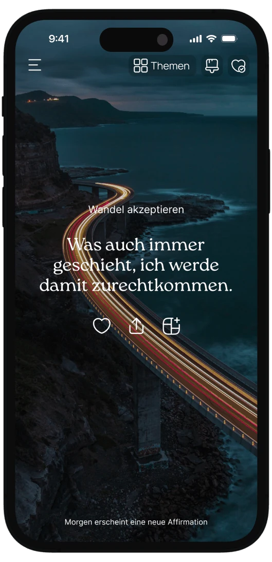 Affirmation für den Glauben an dich selbst auf dem Startbildschirm