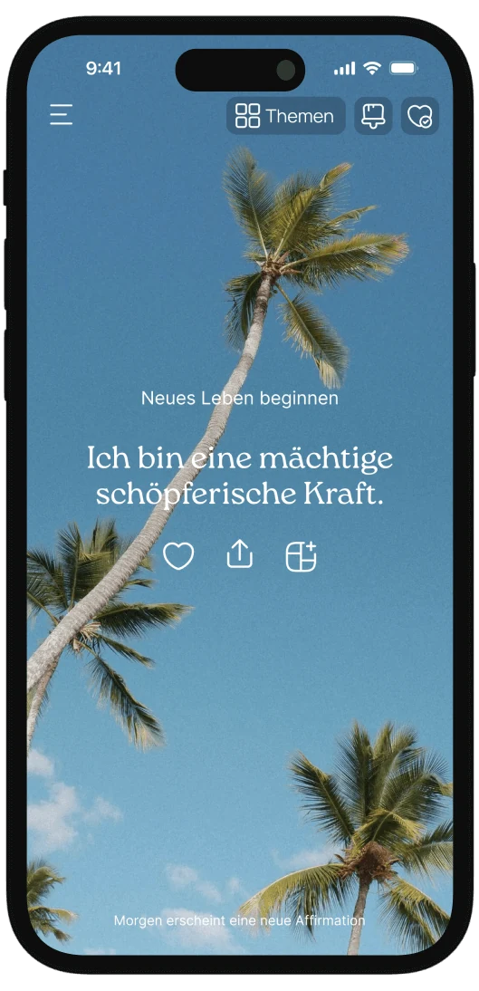 Tägliche Affirmation in der VISIYA App auf einem iPhone
