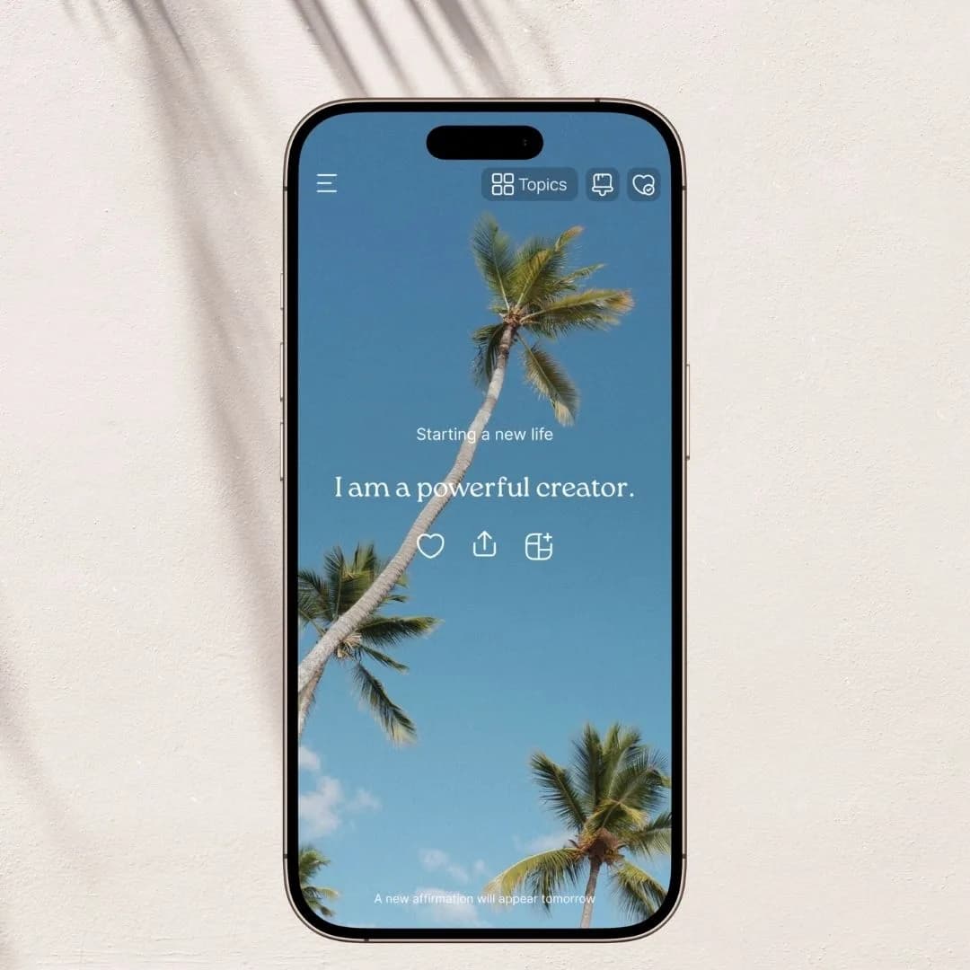 A daily affirmation in the VISIYA app