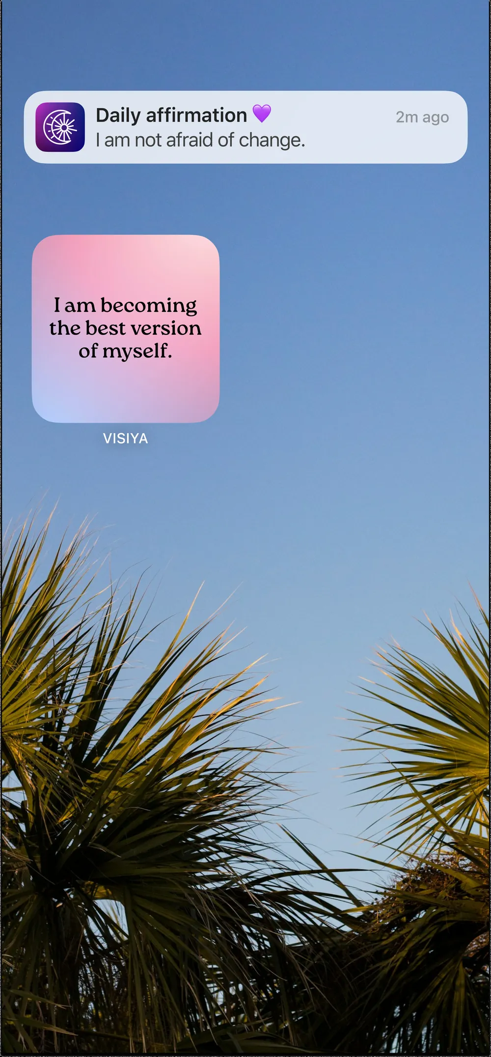 The affirmation lockscreen widget from VISIYA